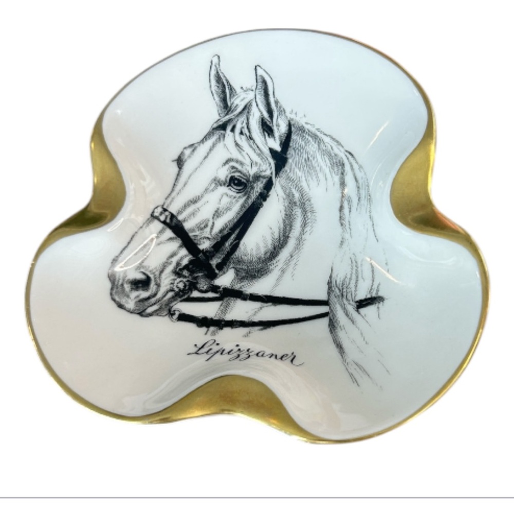 Vintage Austrian Hand-Painted Lippizzaner Stallion Trinket Dish – WEIN Stamp